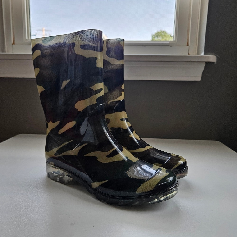 Corkys Camo Rain Boots Womens 7 Camouflage Waterproof Military Combat Indie